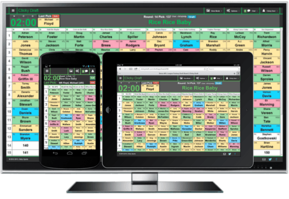 FanDraft Online Fantasy Football Draft Board